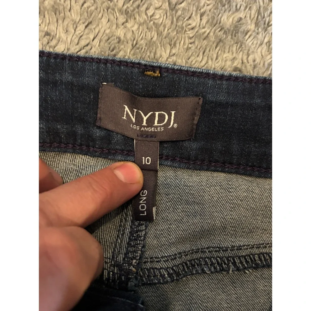 NYDJ Jeans Womens 10L Long Ami Skinny Blue Dark Wash Denim Ankle Zippers Stretch